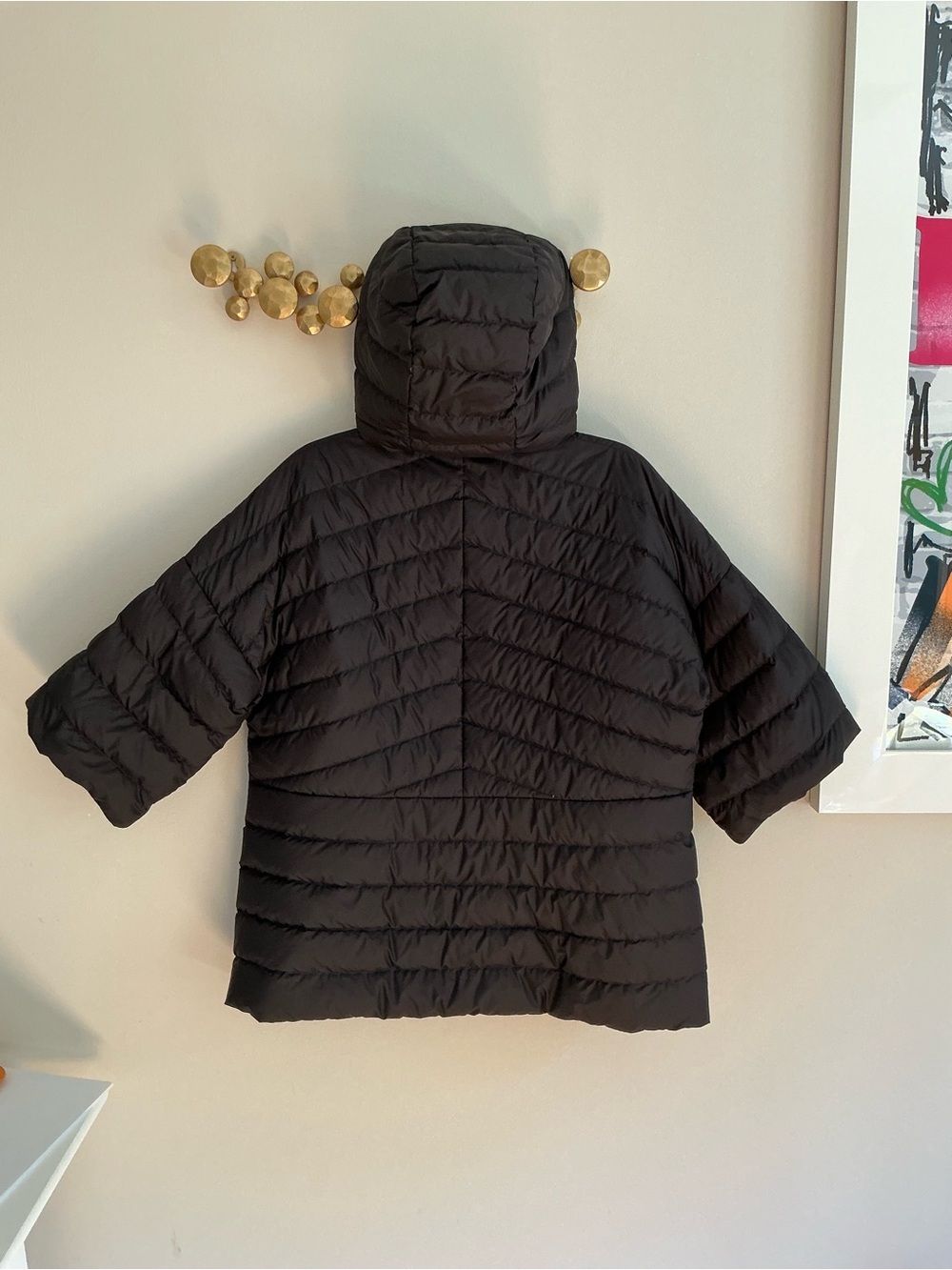 Marmot Women's Black Hooded Down Half Sleeve Packable Puffer Jacket Medium EU